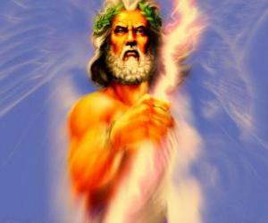 пазл Зевс, греческий бог неба и грома и царь олимпийских богов